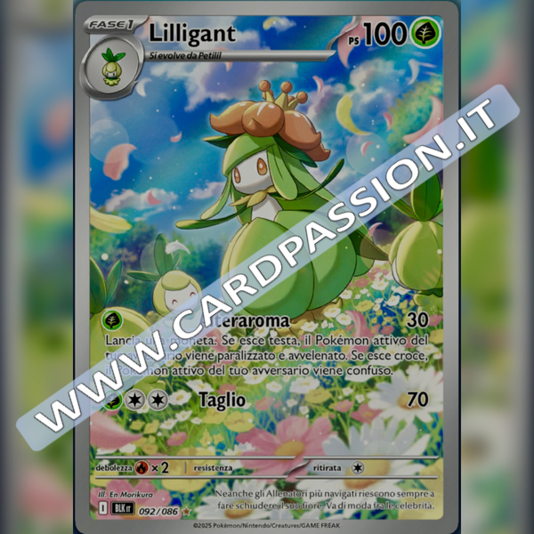 092/086 Lilligant Illustrazione Rara | Luce Nera
