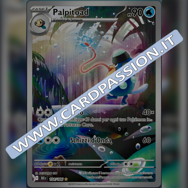 104/086 Palpitoad Illustrazione Rara | Luce Nera