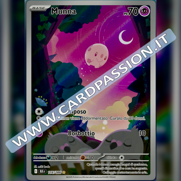 116/086 Munna Illustrazione Rara | Luce Nera