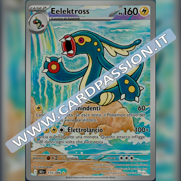 115/086 Eelektross Illustrazione Rara | Luce Nera