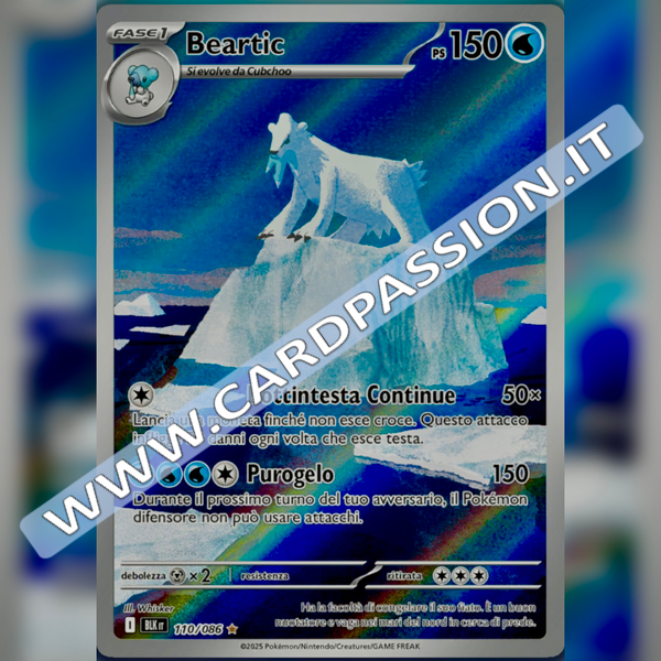 110/086 Beartic Illustrazione Rara | Luce Nera