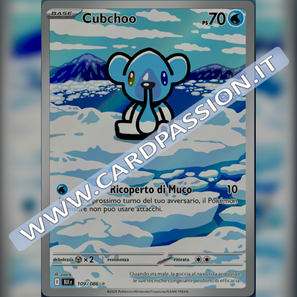 109/086 Cubchoo Illustrazione Rara | Luce Nera