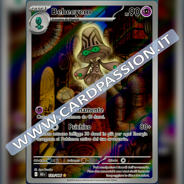 121/086 Beheeyem Illustrazione Rara | Luce Nera
