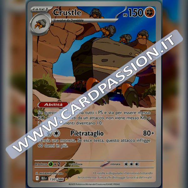 130/086 Crustle Illustrazione Rara | Luce Nera