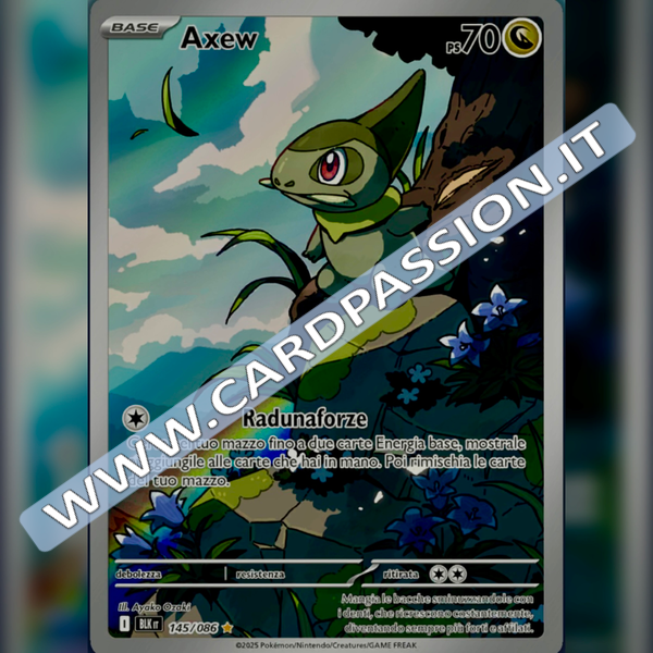 145/086 Axew Illustrazione Rara | Luce Nera