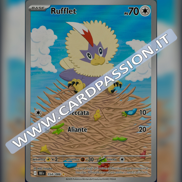 154/086 Rufflet Illustrazione Rara | Luce Nera