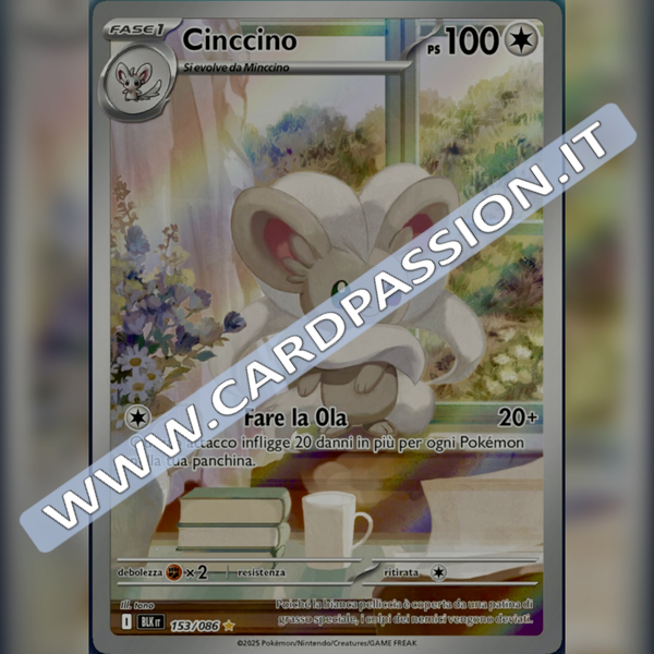 153/086 Cinccino Illustrazione Rara | Luce Nera