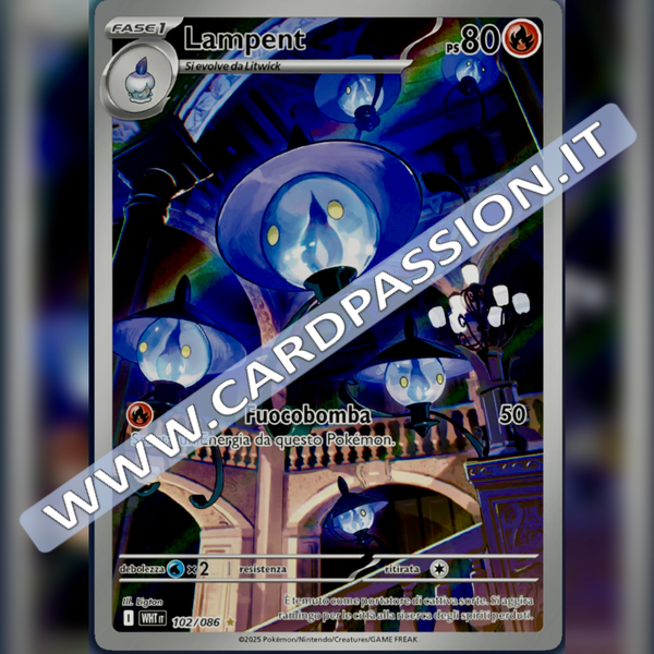 102/086 Lampent Illustrazione Rara | Fuoco Bianco