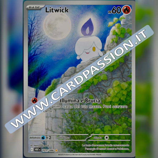 101/086 Litwick Illustrazione Rara | Fuoco Bianco