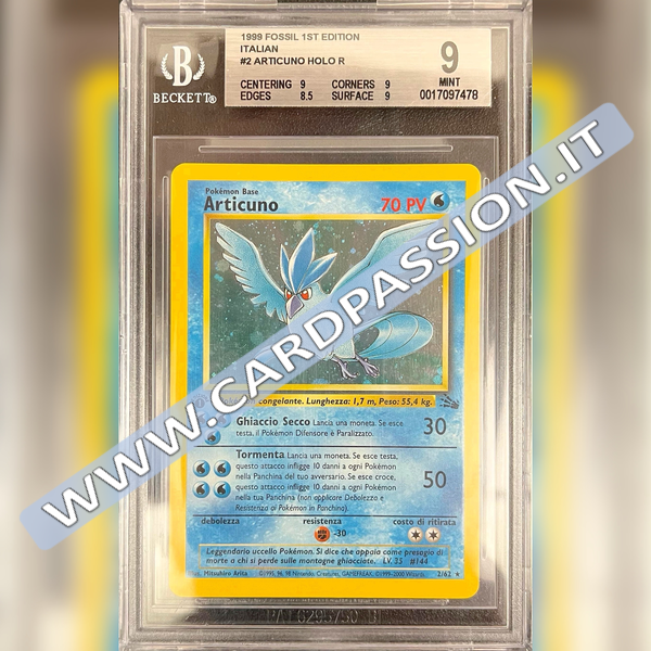 2/62 Articuno Holo Prima Edizione | Set Fossil - BGS 9