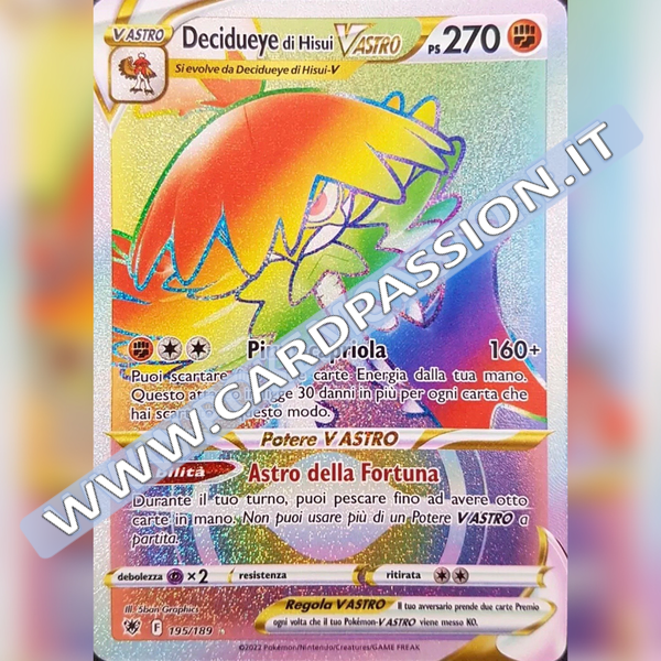 195/189 Decidueye di Hisui VAstro Hyper | Lucentezza Siderale - Card Passion