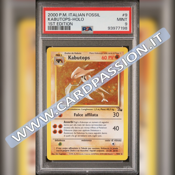 9/62 Kabutops Holo 1 Edizione | Set Fossil - PSA 9