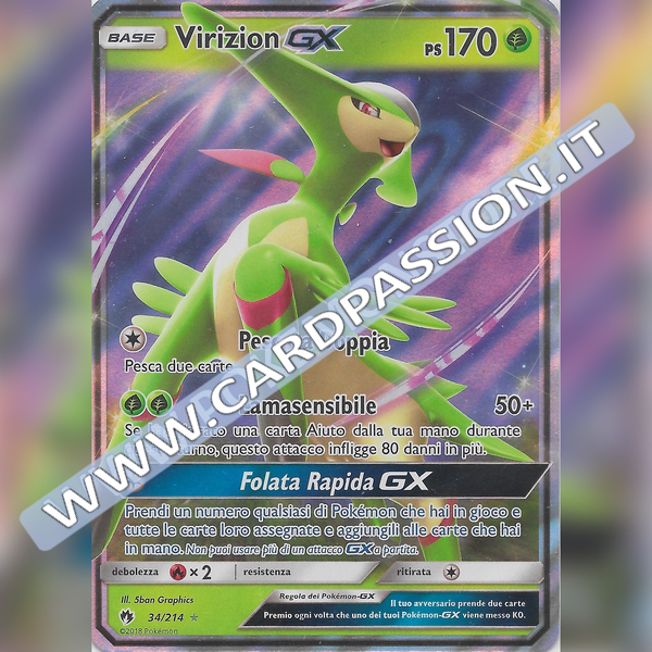 34/214 Virizion GX | Tuoni Perduti