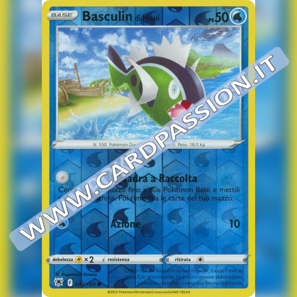 043/189 Basculin di Hisui Comune Reverse | Lucentezza Siderale - Card Passion