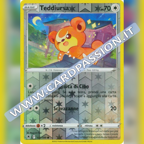 122/189 Teddiursa Comune Reverse | Lucentezza Siderale - Card Passion