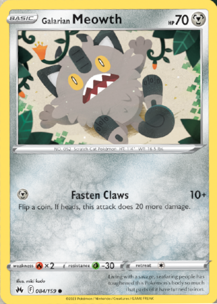 Svelato Meowth di Galar di Zenit Regale