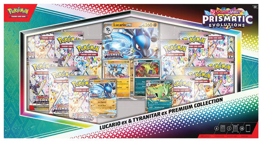 Prismatic Evolutions Lucario & Tyranitar ex Premium Collection in uscita da Sam's Club