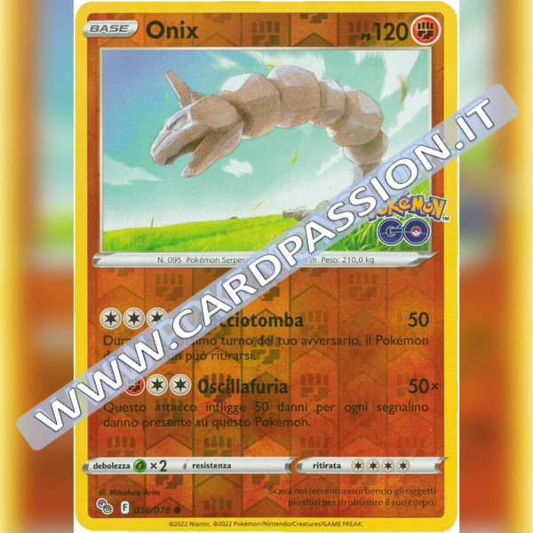 036/078 Onix Comune Reverse | Pokemon GO - Card Passion
