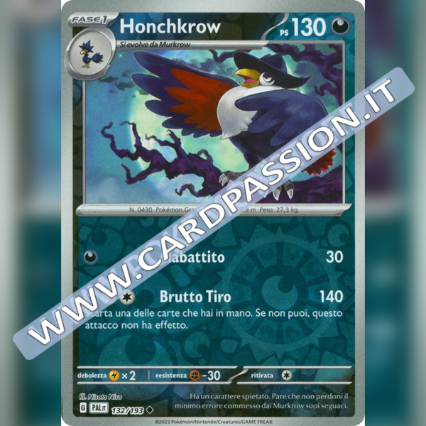 132/193 Honchkrow Reverse | Evoluzioni a Paldea