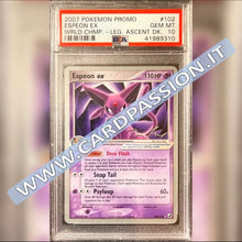 102/115 Espeon EX - Wrld. Chmp. Leg. Ascent Dk. (ENG) PSA 10 - Card Passion