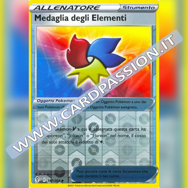 147/203 Medaglia degli Elementi Reverse | Evoluzioni Eteree - Card Passion