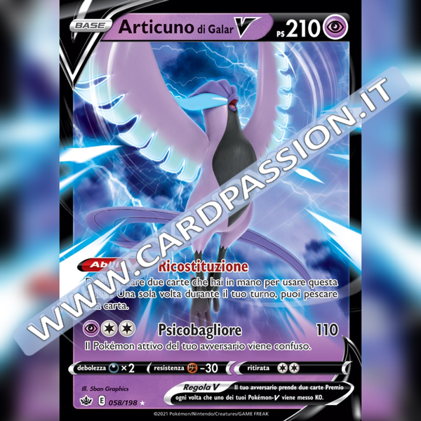 058/198 Articuno di Galar V | Regno Glaciale - Card Passion