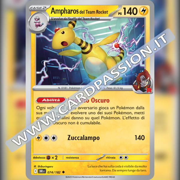 074/182 Ampharos del Team Rocket | Rivali Predestinati