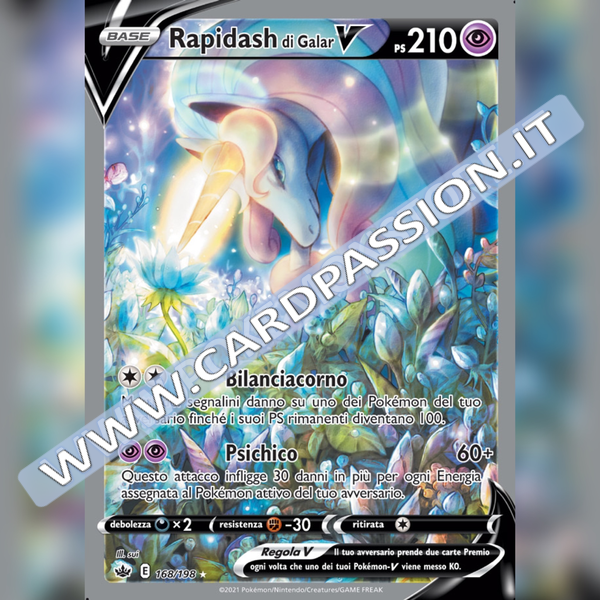 168/198 Rapidash di Galar V (Full Alternative Art) | Regno Glaciale - Card Passion