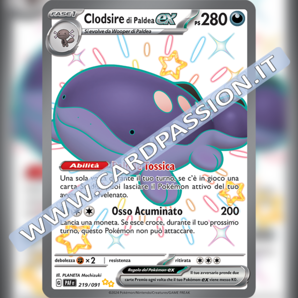 219/091 Clodsire di Paldea ex Ultra Shiny | Destino di Paldea