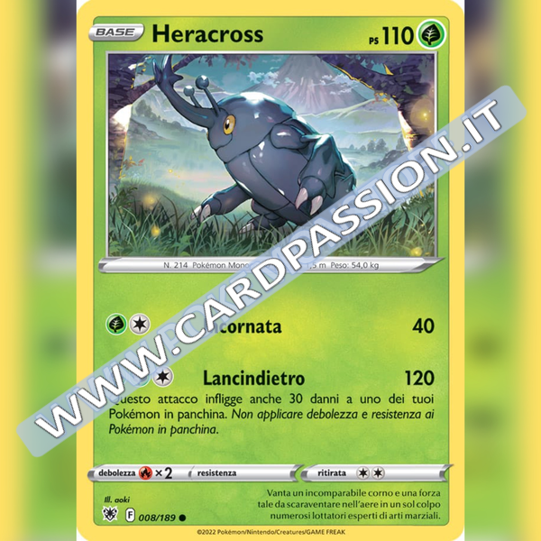 008/189 Heracross Comune | Lucentezza Siderale - Card Passion