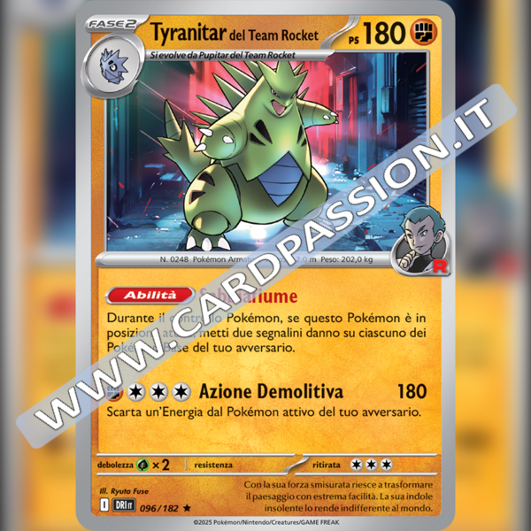 096/182 Tyranitar del Team Rocket Holo | Rivali Predestinati