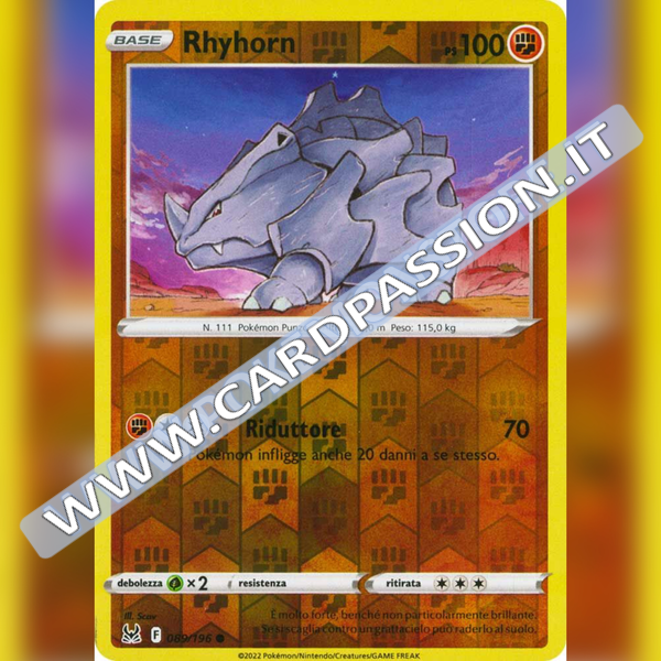 089/196 Rhyhorn Reverse | Origine Perduta - Card Passion