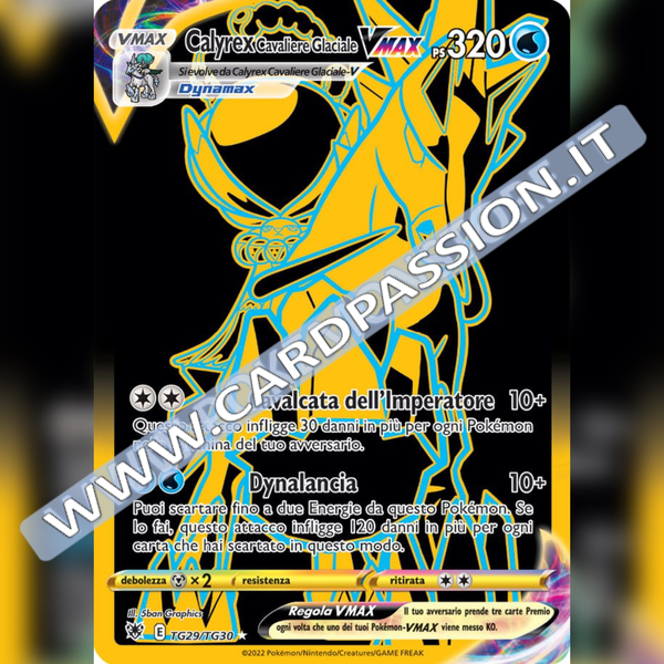 TG29/TG30 Calyrex Cavaliere Glaciale VMax Black Gold - Card Passion