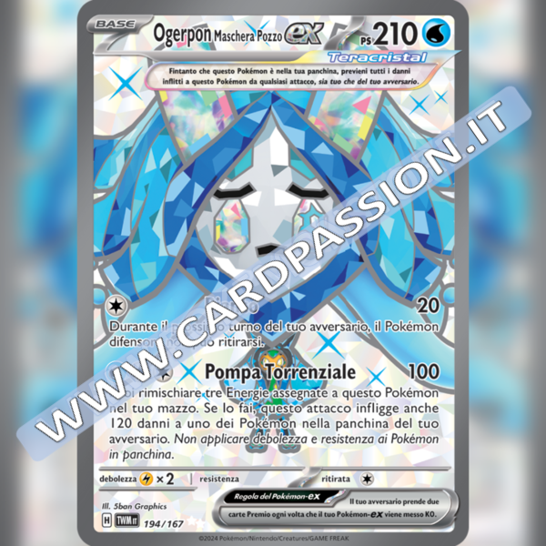 194/167 Ogerpon Maschera Pozzo ex (Full Art) | Crepuscolo Mascherato
