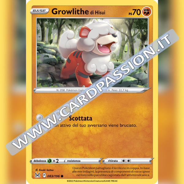 083/196 Growlithe di Hisui | Origine Perduta - Card Passion