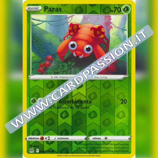 004/196 Paras Reverse | Origine Perduta - Card Passion