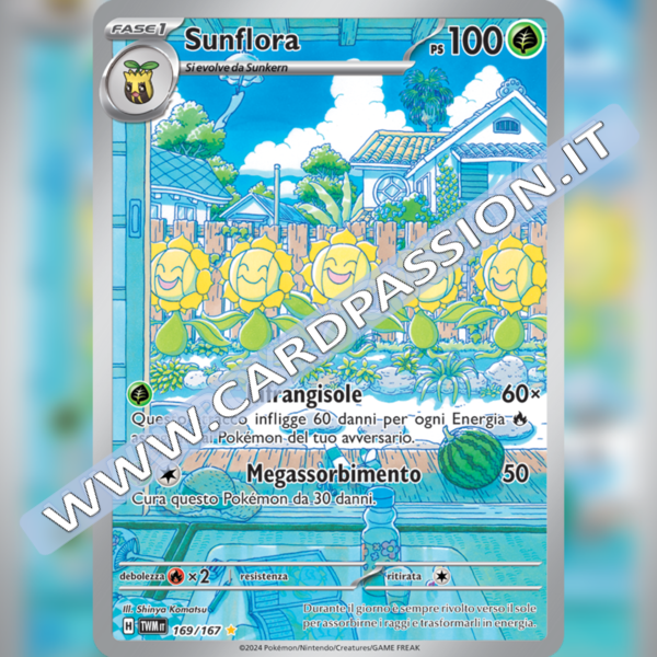 169/167 Sunflora Illustrazione Rara | Crepuscolo Mascherato