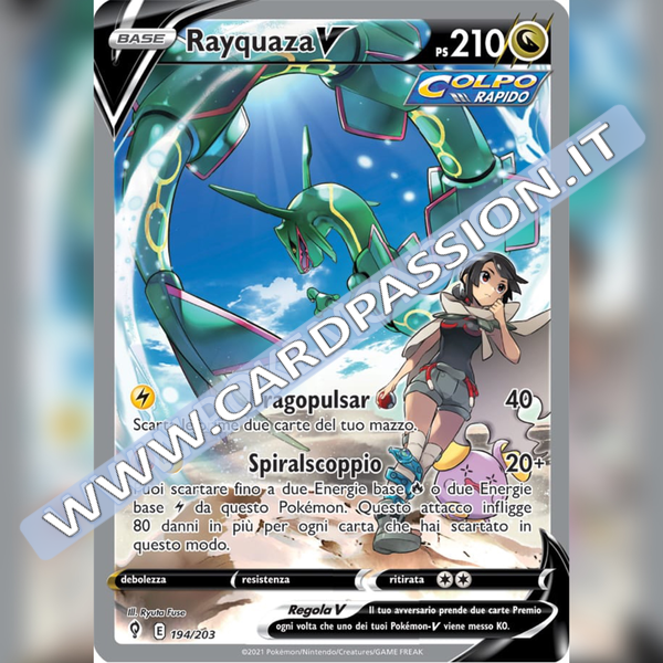 194/203 Rayquaza V (Full Alternative Art) | Evoluzioni Eteree - Card Passion