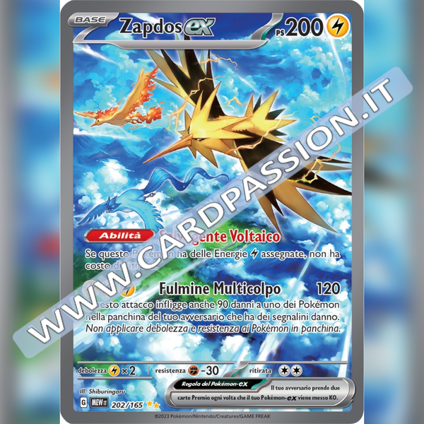 202/165 Zapdos ex (Alternative Art) | Scarlatto e Violetto 151