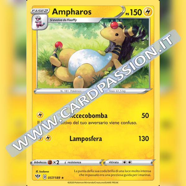 057/189 Ampharos Rara | Fiamme Oscure - Card Passion
