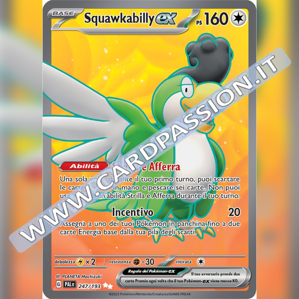 247/193 Squawkabilly ex (Full Art) | Evoluzioni a Paldea