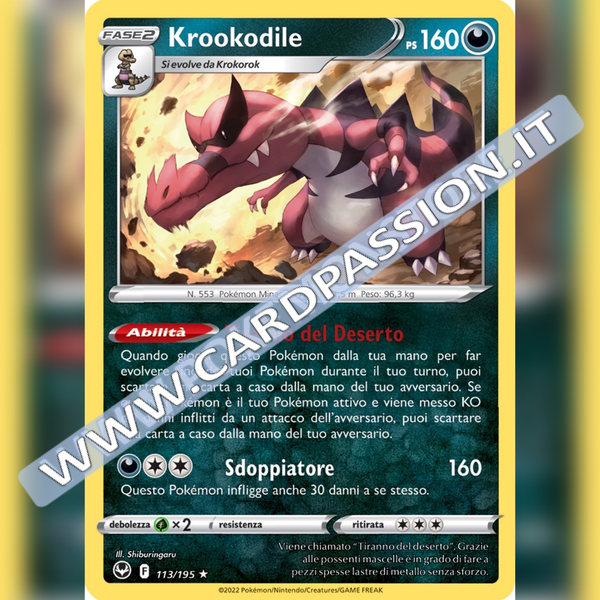 113/195 Krookodile Holo | Tempesta Argentata