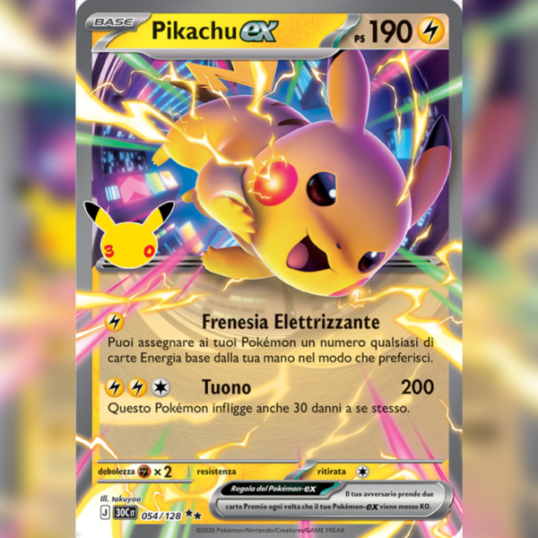 054/128 Pikachu-ex | 30esimo Anniversario