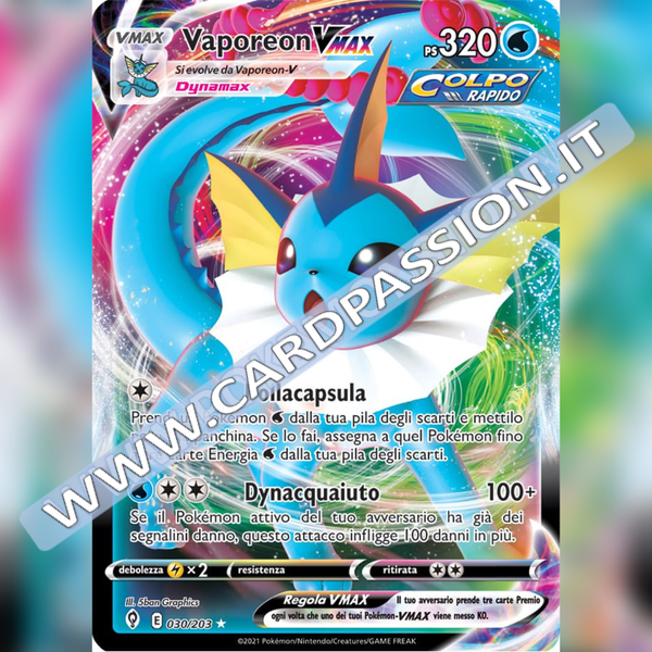 030/203 Vaporeon VMax | Evoluzioni Eteree - Card Passion