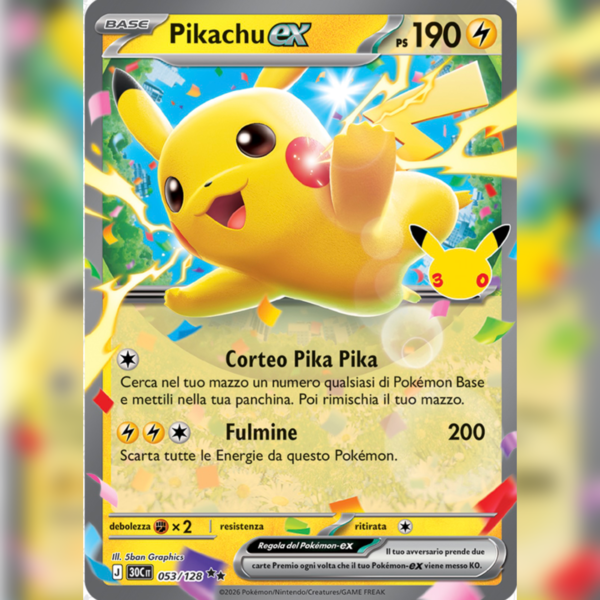 053/128 Pikachu-ex | 30esimo Anniversario