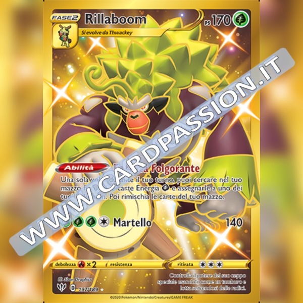 197/189 Rillaboom Gold | Fiamme Oscure - Card Passion