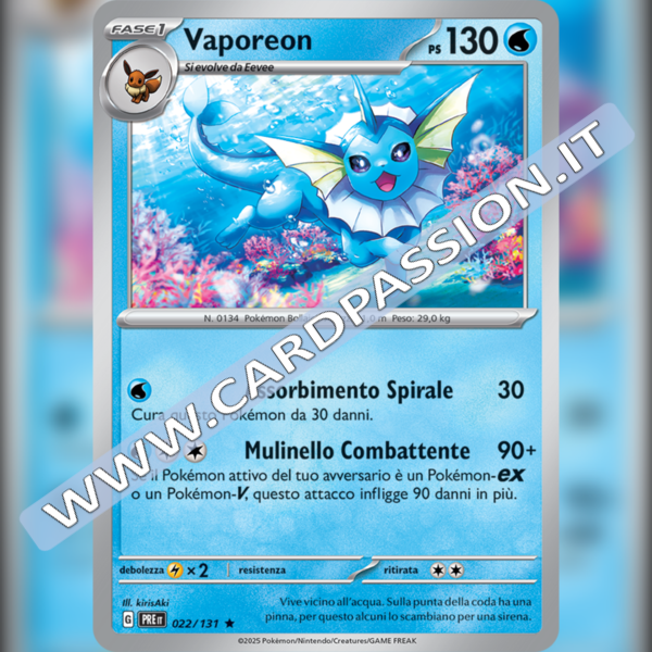022/131 Vaporeon Holo | Evoluzioni Prismatiche