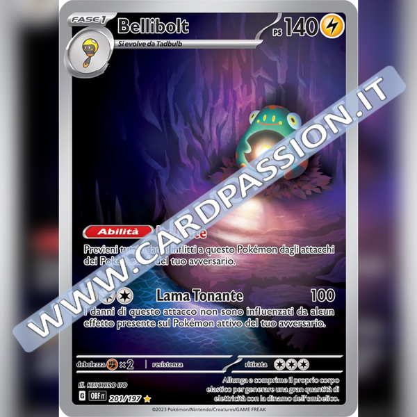201/197 Bellibolt Illustrazione Rara | Ossidiana Infuocata