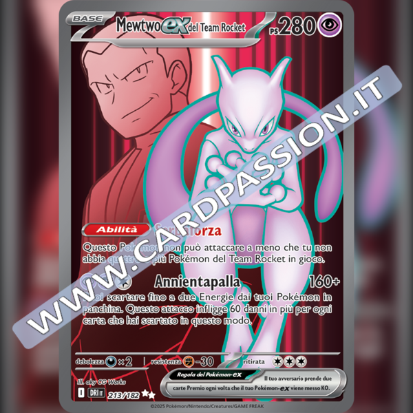213/182 Mewtwo-ex del Team Rocket (Full Art) | Rivali Predestinati