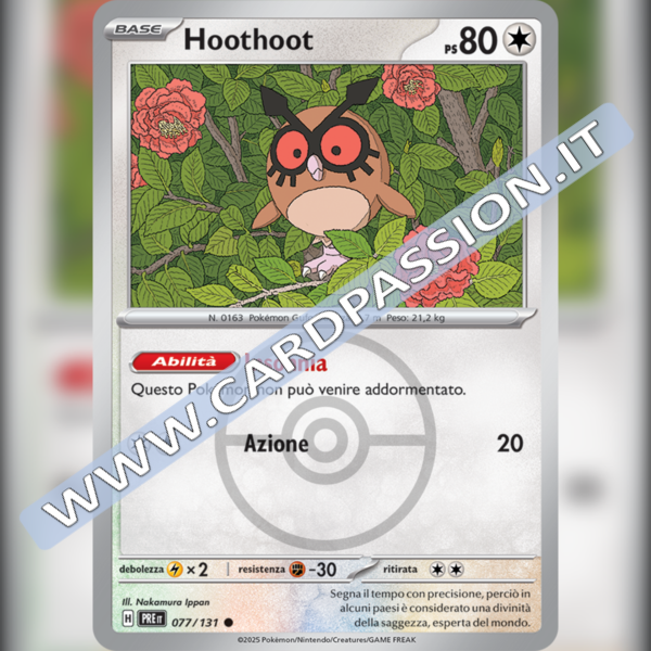 077/131 Hoothoot Poke Ball Reverse | Evoluzioni Prismatiche